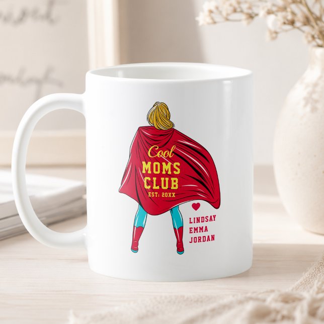 De Café Caneca Personalizada "Clube da Mamãe Legal" Com No (Custom "Cool Mom´s Club" Mug Custom Kids Names)
