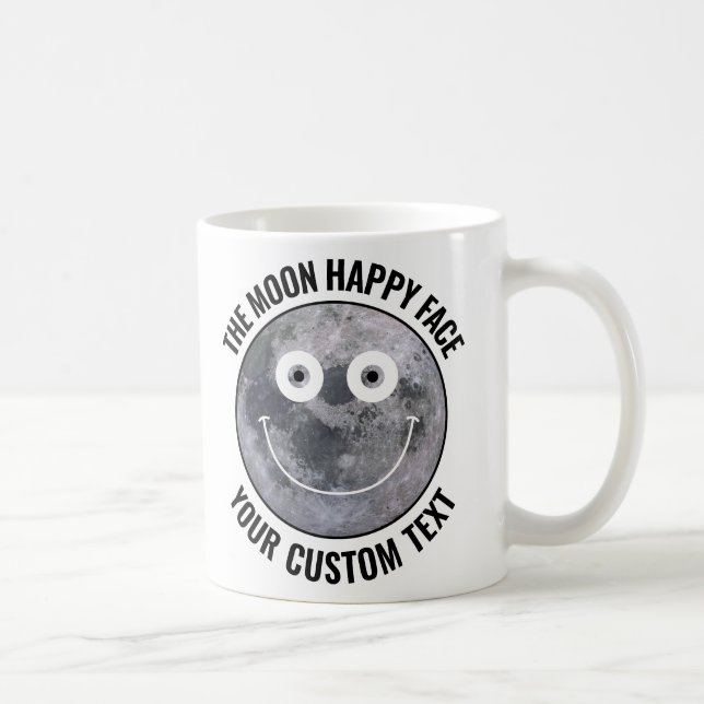 De Café Caneca Personalizada Com a Cara Feliz da Lua (Direita)