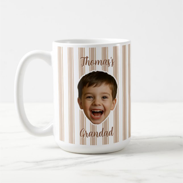 De Café Caneca Personalizada Com Foto E Listras Para Papai (Esquerda)