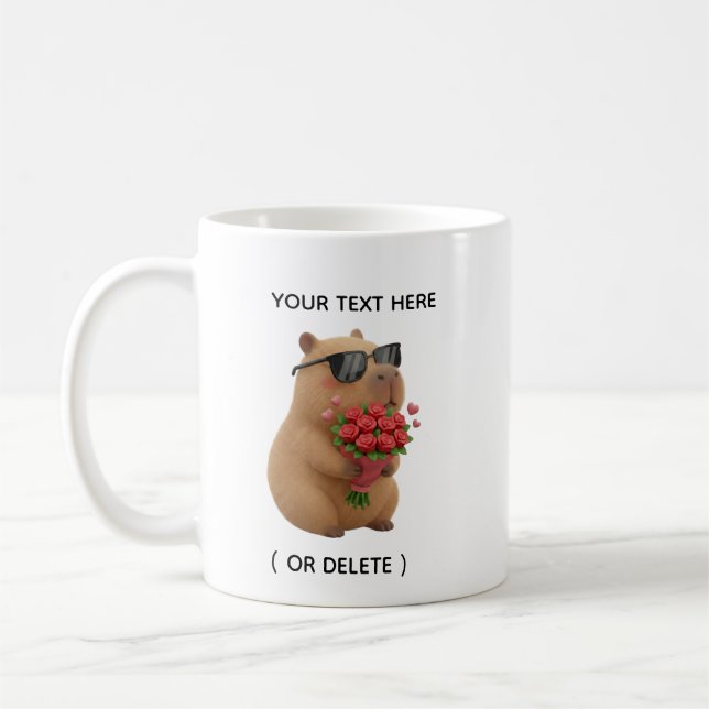 De Café Caneca Personalizada com Nome Capivara com Buquê d (Esquerda)
