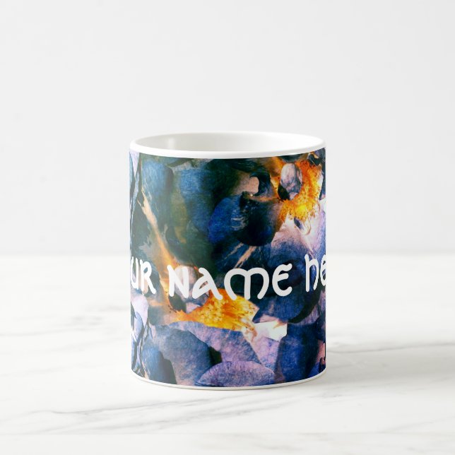 De Café Caneca Personalizada com padrão floral Sonho Azul, (Centro)