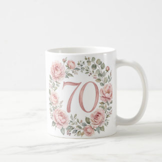 De Café Caneca Personalizada com Peônias em Aquarela para