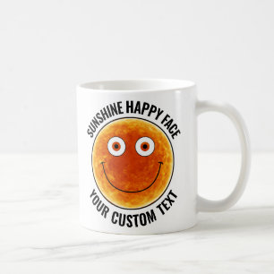 De Café Caneca Personalizada com Rosto Feliz Sunshine