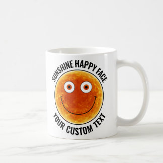 De Café Caneca Personalizada com Rosto Feliz Sunshine