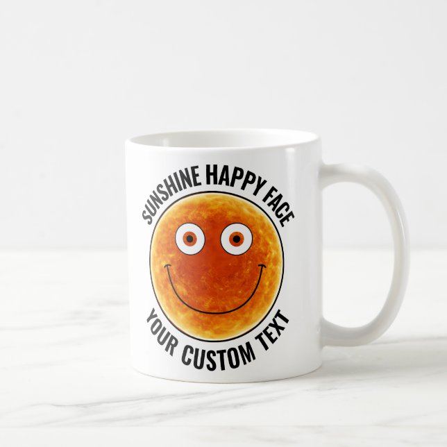 De Café Caneca Personalizada com Rosto Feliz Sunshine (Direita)