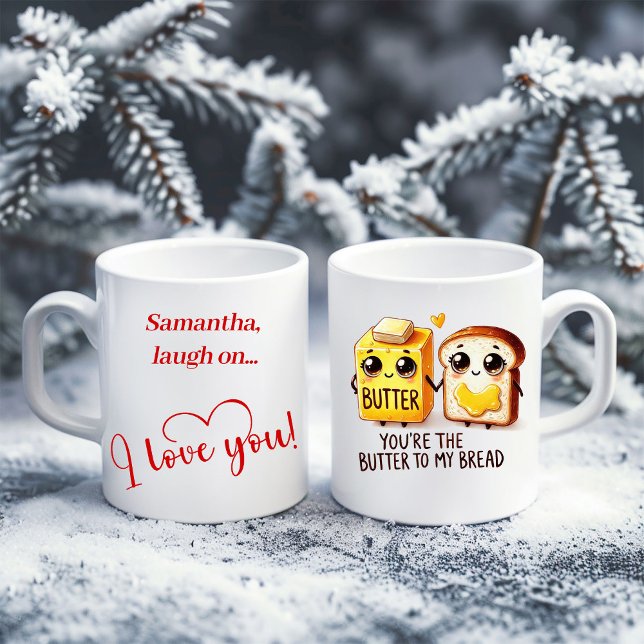 De Café Caneca Personalizada Comida Divertida Presente par (Custom Name Funny Food Mug Gift for Girlfriend)