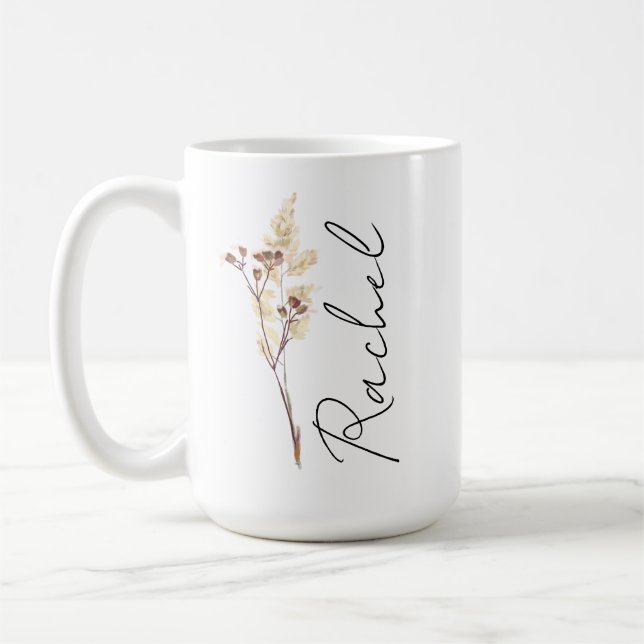 De Café Caneca Personalizada Coquette Flor do Nascimento,  (Esquerda)