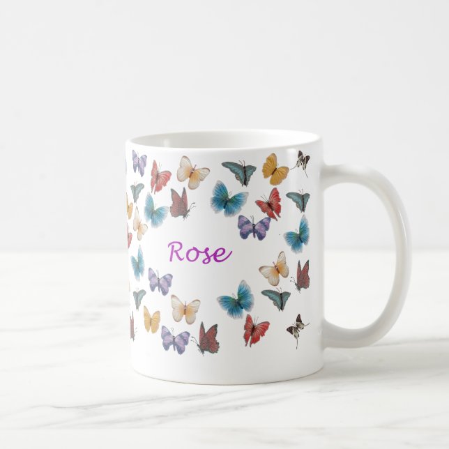 De Café Caneca personalizada da borboleta - aumentou (Direita)