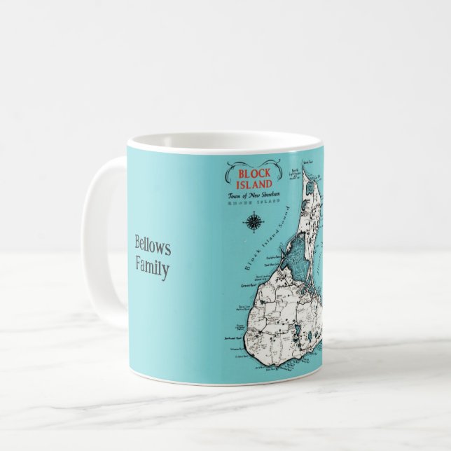 De Café Caneca Personalizada da Ilha Block (Frente Esquerda)