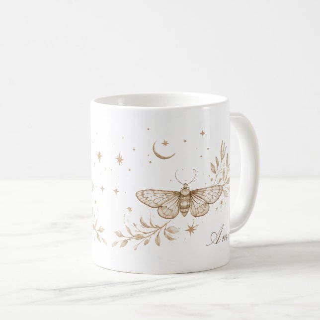De Café Caneca Personalizada da Mariposa Celestial (Frente Esquerda)