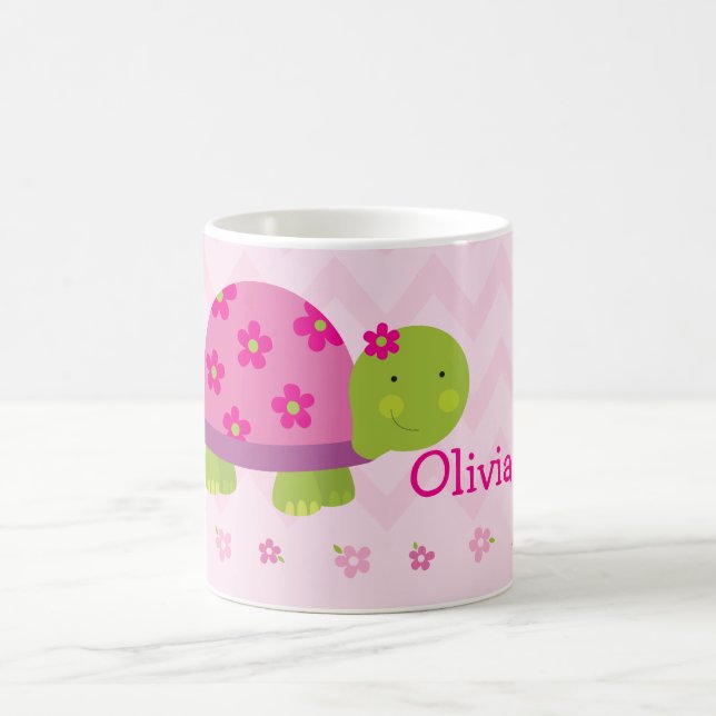 De Café Caneca personalizada da tartaruga rosa bonito para (Centro)