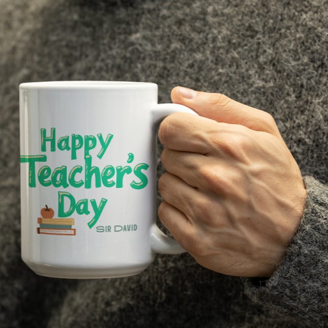 De Café Caneca Personalizada Dia dos Professores Feliz (Criador carregado)