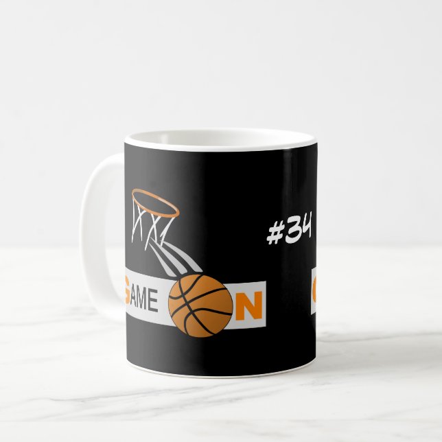 De Café Caneca personalizada do basquetebol do desenhista (Frente Esquerda)