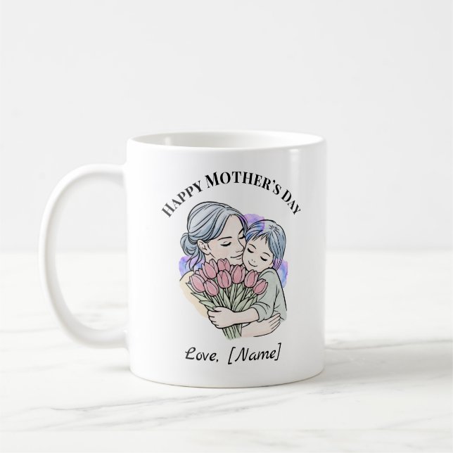 De Café Caneca personalizada do Dia das Mães para Mãe e Fi (Esquerda)
