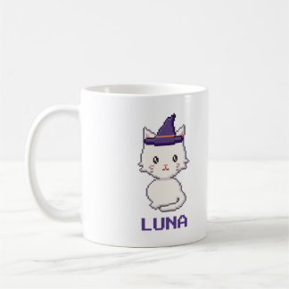 De Café Caneca personalizada do Gato Branco do Halloween