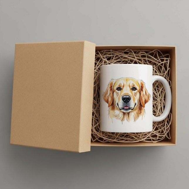 De Café Caneca personalizada do golden retriever (Criador carregado)