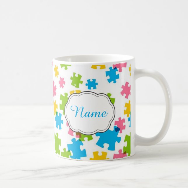 De Café Caneca personalizada do quebra-cabeça parte Pastel (Direita)