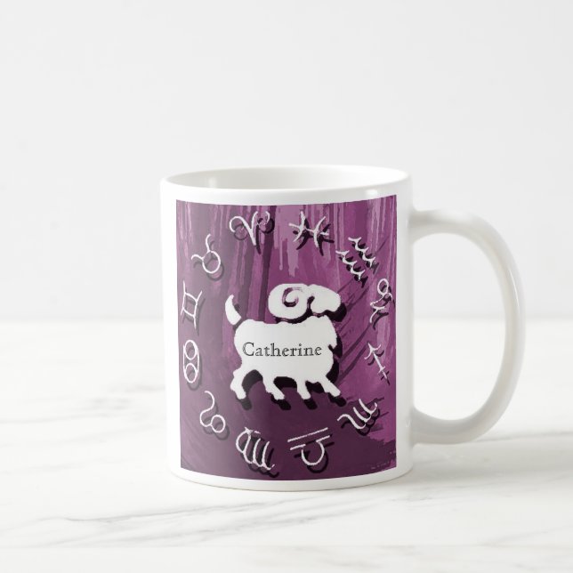 De Café Caneca personalizada do zodíaco - Aries (Direita)