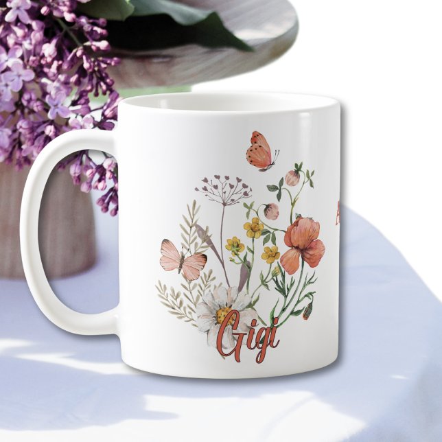 De Café Caneca Personalizada Floral Gigi Wildflower (Criador carregado)