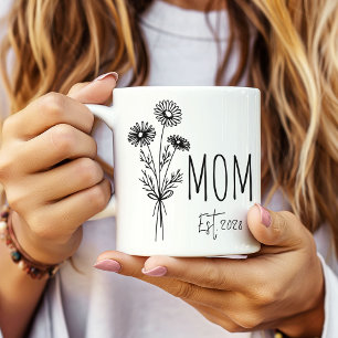 De Café Caneca Personalizada Floral para Nova Mãe, Present