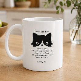 De Café Caneca Personalizada Gata Mãe Querida Preta e Bran