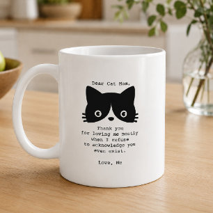 De Café Caneca Personalizada Gata Mãe Querida Preta e Bran