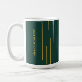 De Café Caneca Personalizada Geométrica Dourada Verde Esme