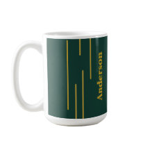 Caneca Personalizada Geométrica Dourada Verde Esme