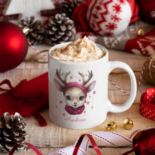 De Café Caneca Personalizada Infantil Rena Rosa