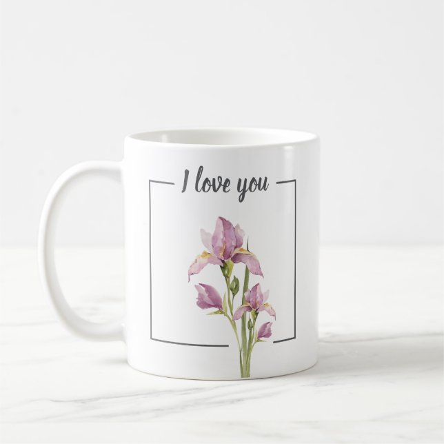 De Café Caneca Personalizada Íris – Eu Te Amo & Citação (Esquerda)