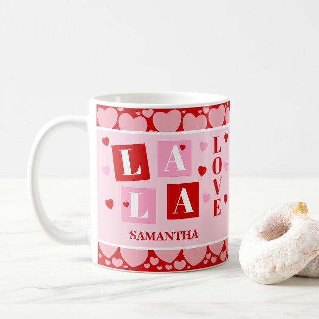 De Café Caneca Personalizada La La Love Dia dos Namorados (Com Donut)