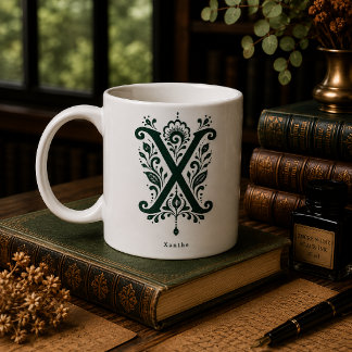 De Café Caneca Personalizada Linoleogravura Letra X