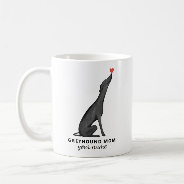 De Café Caneca Personalizada Mãe Greyhound, Caneca com Tex (Esquerda)