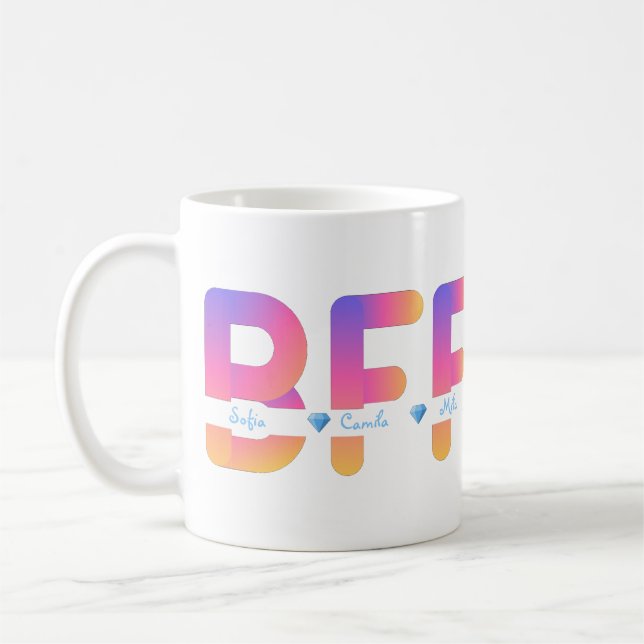 De Café Caneca Personalizada Nomes Amigas (Esquerda)