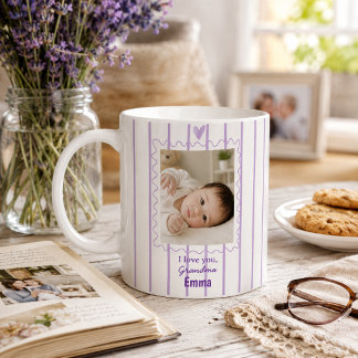 De Café Caneca Personalizada para Avó com Foto do Bebê