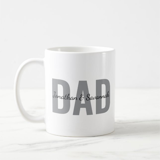 De Café Caneca Personalizada para Pai com o Nome das Crian (Esquerda)