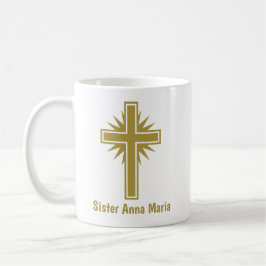 De Café Caneca Personalizada para Professor Religioso Cruz