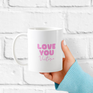 De Café Caneca Personalizada Pink Love You para Namorada
