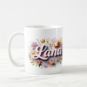 De Café Caneca Personalizada Princesa Floral – Nome Person