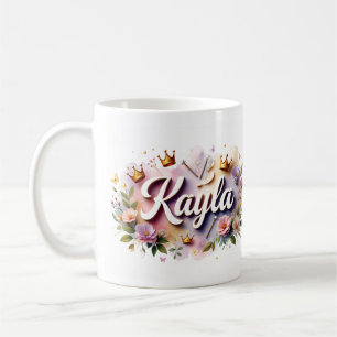 De Café Caneca Personalizada Princesa Floral – Nome Person