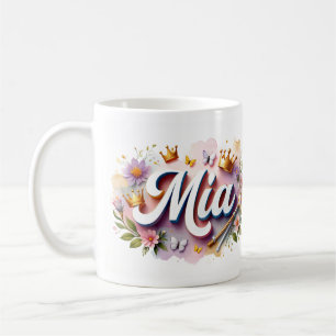 De Café Caneca Personalizada Princesa Floral – Nome Person