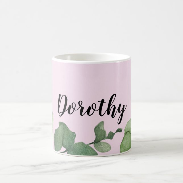 De Café Caneca Personalizada Rosa, Romântica Whimsical (Centro)