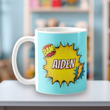 Caneca Personalizada Super-Herói Meninos Nome Pers