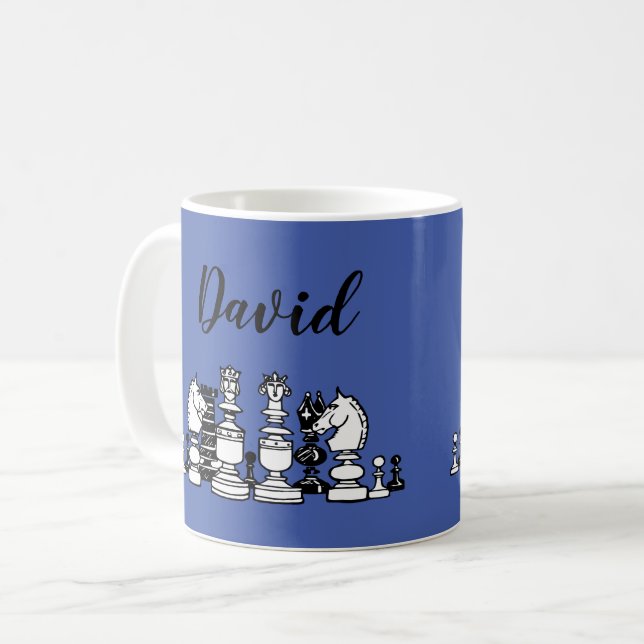 De Café Caneca Personalizada Tema Xadrez (Frente Esquerda)