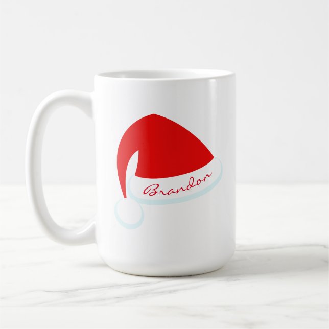 De Café Caneca personalizada vermelho do feriado do chapéu (Esquerda)