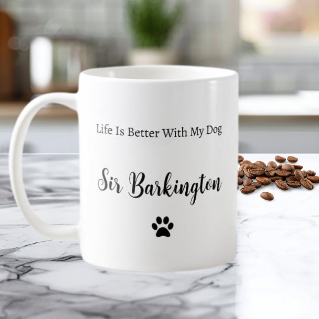 De Café Caneca Personalizada Vida é Melhor Com Meu Cachorr (Criador carregado)