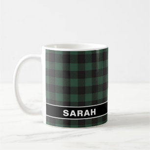 De Café Caneca Personalizada Xadrez Verde e Preto Búfalo R