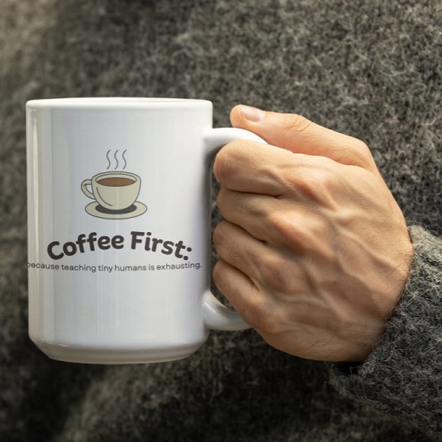 De Café Caneca Personalizável 'Café Primeiro' para Profess (Criador carregado)