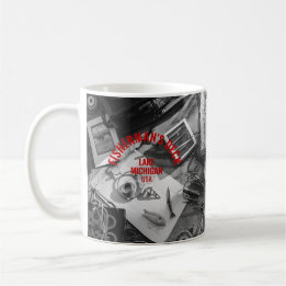 De Café Caneca personalizável Preto e Branco Deck do Pesca