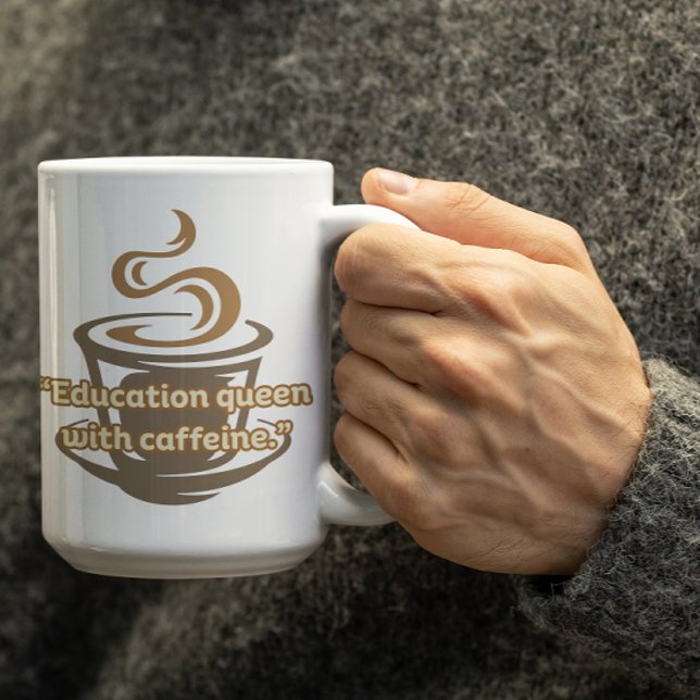 De Café Caneca Personalizável Rainha da Educação Para Prof (Criador carregado)